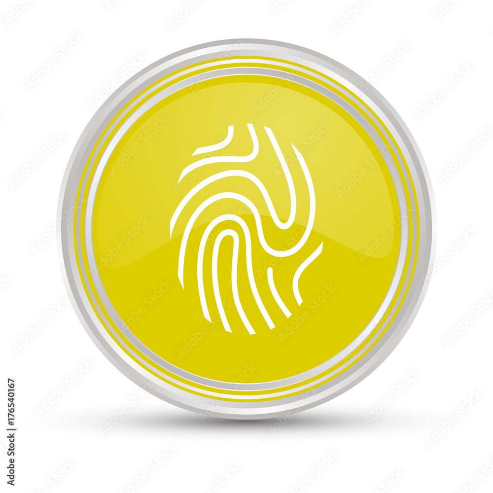 Gelber Button - Fingerabdruck Gelber Button - Fingerabdruck