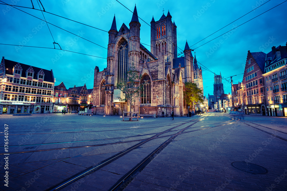 Historic houses in Ghent, Belgium