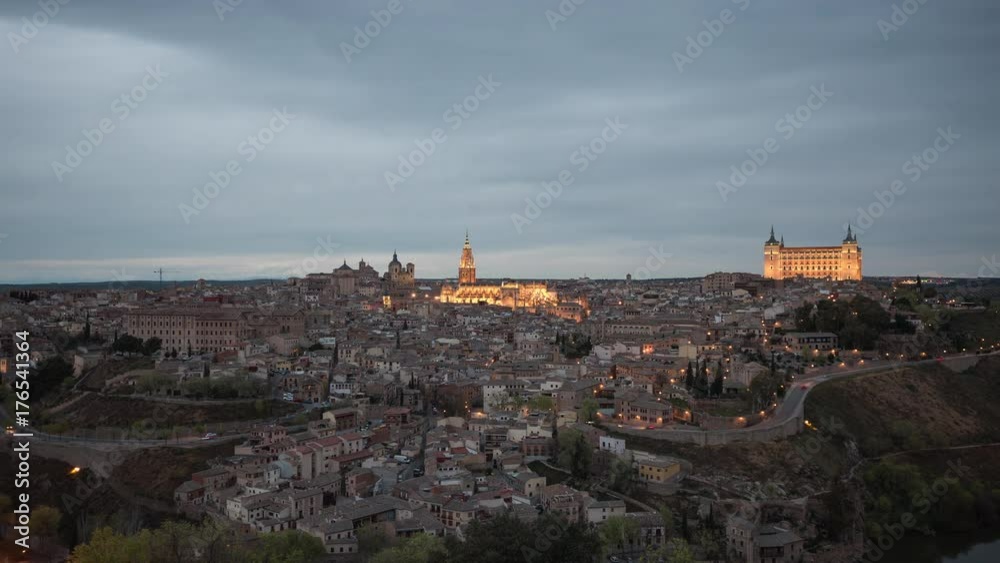 Timelapse of Toledo in the evening Timelapse of Toledo in the evening