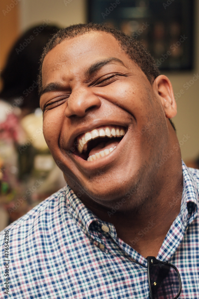 Man Smiling and Laughing Man Smiling and Laughing