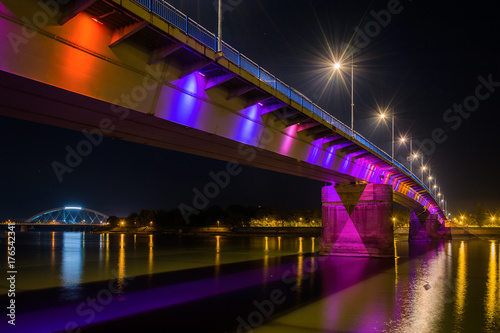 Novi Sad, Serbia October 11, 2017: Rainbow bridge, Novi Sad, Serbia