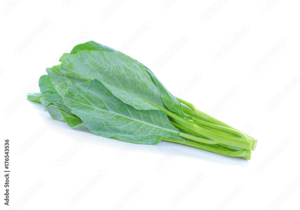 Chinese kale vegetable isolated on white background.