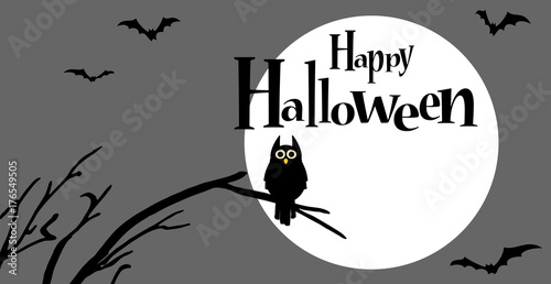 Halloween scary owl background