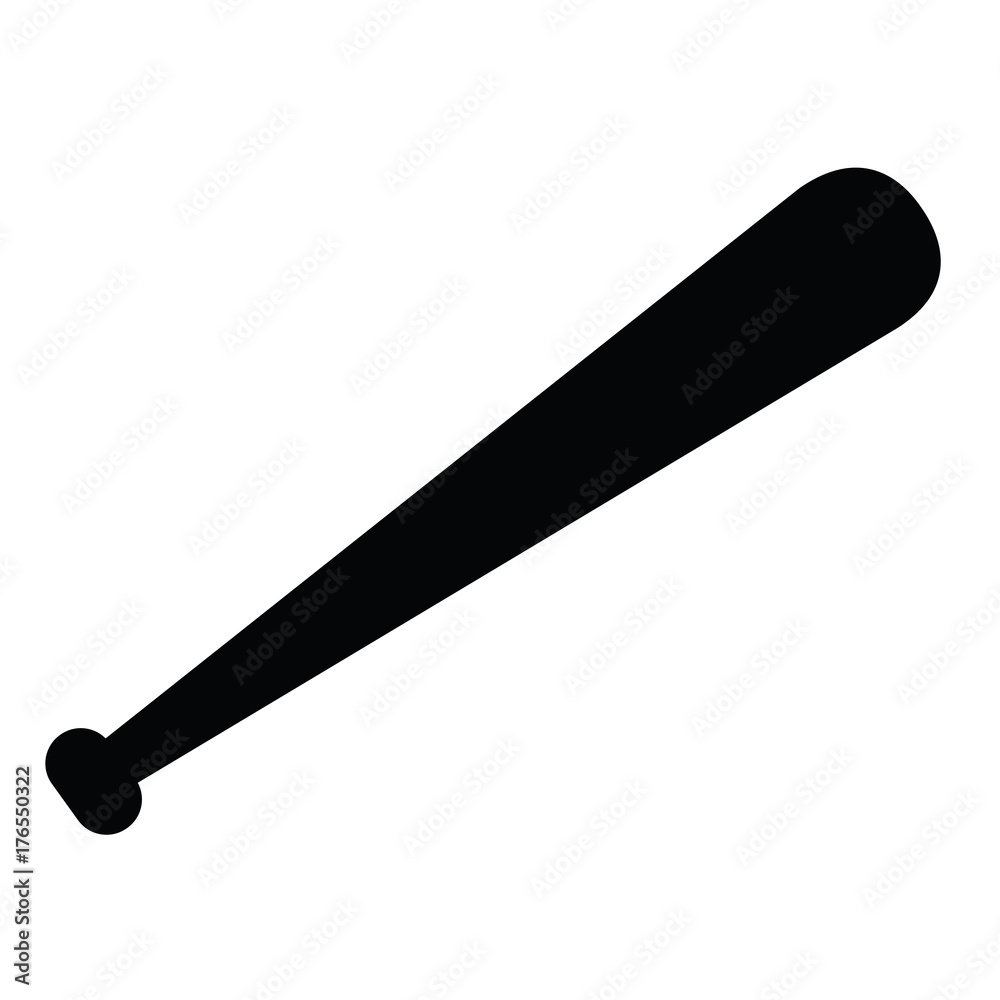 Isolated silhouette of a baseball bat, Vector illustration Isolated silhouette of a baseball bat, Vector illustration