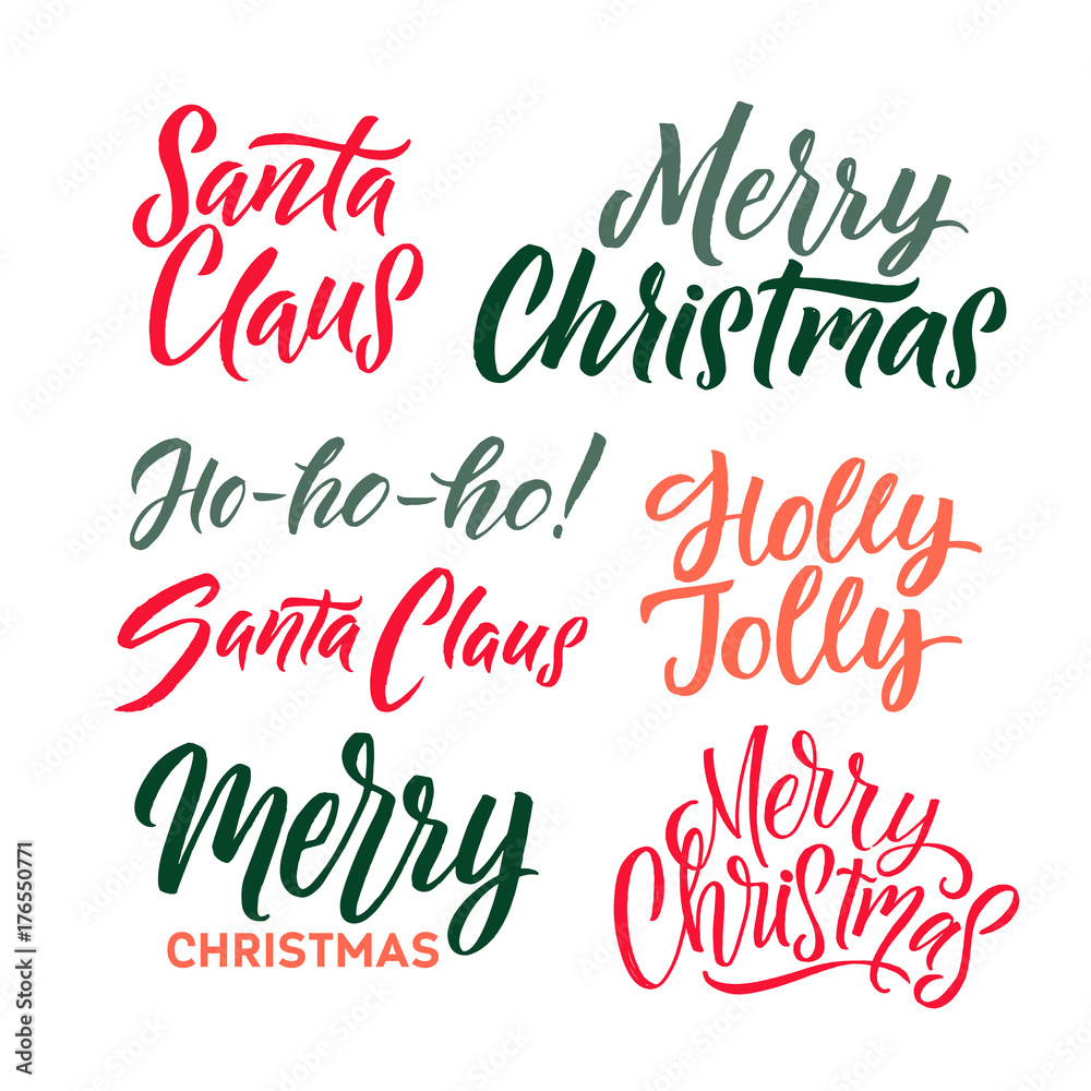 Merry Christmas and Happy New Year vector lettering, Holiday calligraphy for your design Merry Christmas and Happy New Year vector lettering, Holiday calligraphy for your design