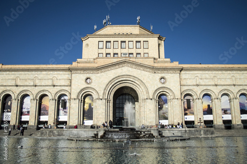 Yerevan  Armenia - October 8  2017  The Building of the National Gallery of Armenia and Museum of History of Armenia on Republic Square in Yerevan