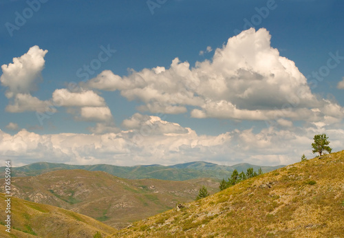 Clouds over the mountain scenery