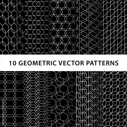 Geometric black vector pattern pack