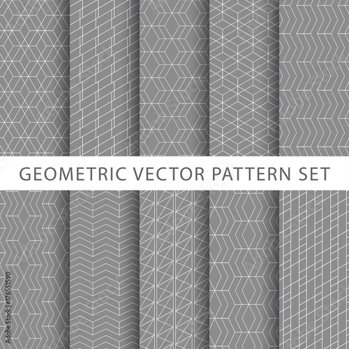 Geometric gray vector pattern set photo