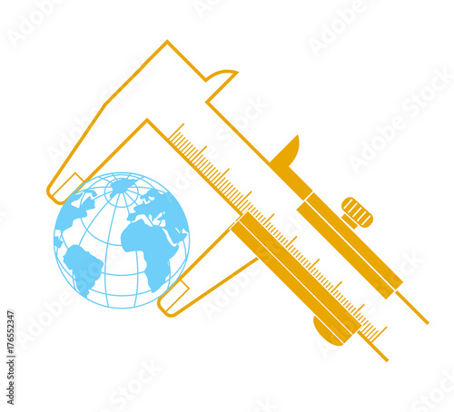 concept calipers measuring the earth