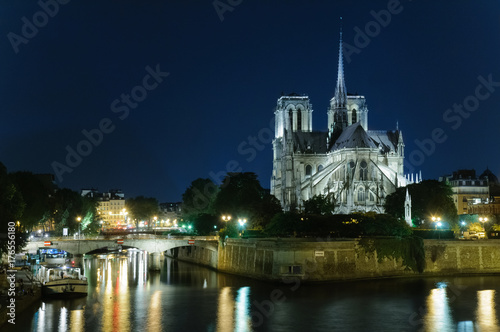 Night view of Notre Dame. Paris.France 