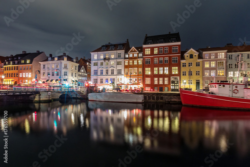 Fototapeta Naklejka Na Ścianę i Meble -  Scenic summer view of Nyhavn  in the Old Town of Copenhagen, Denmark