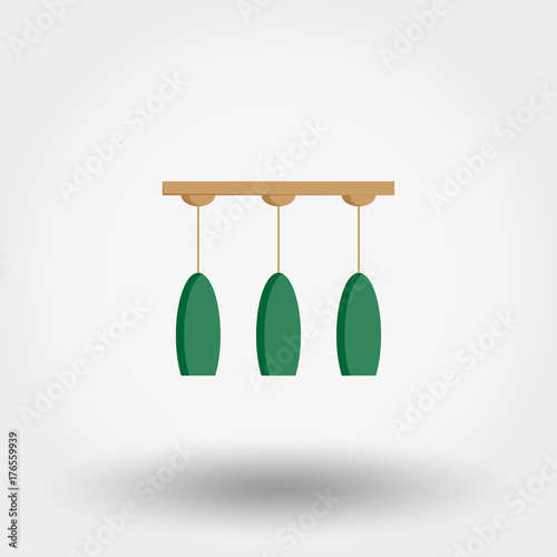 Chandelier. Ceiling lamp. Icon. Vector. Flat.