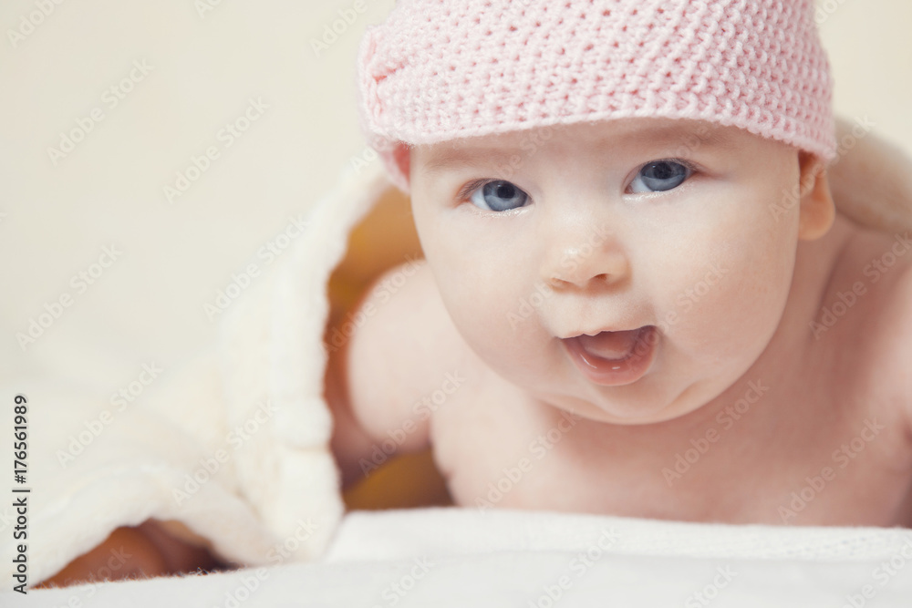 the girl with the pink headband on yellow background the girl with the pink headband on yellow background
