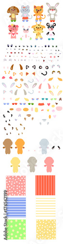 Animal character construction DIY set. With this kit you can to create much over fifty thousand variations.