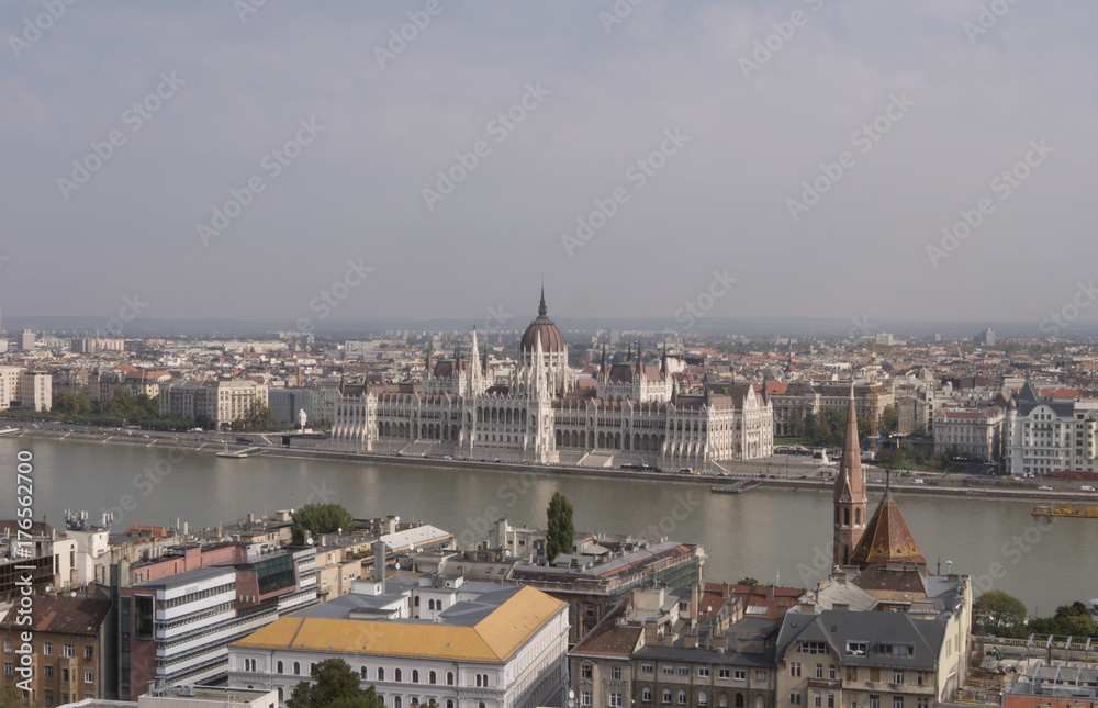 View Of Danube River and Hungarian Parliament Building, Budapest