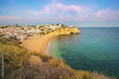 Beautiful beach and cliffs in Carvoeiro, Portugal