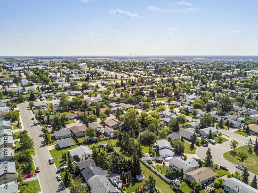 Residential area of Grande Prairie, Alberta, Canada