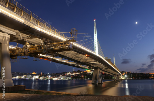 Golden Horn Metro Bridge in Istanbul, Turkey photo