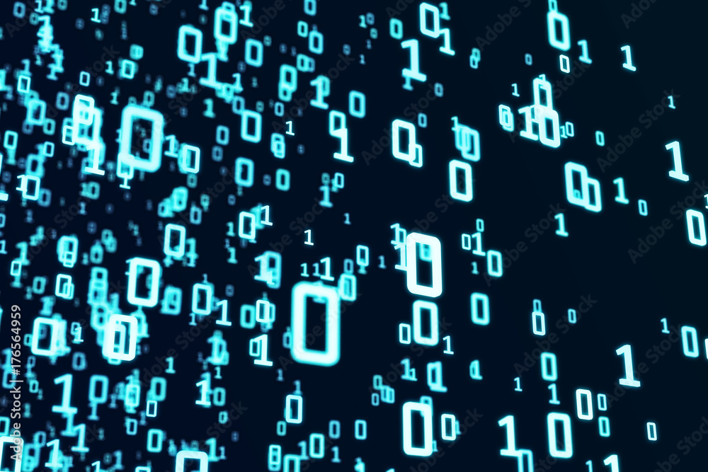 Dark binary code background Dark binary code background