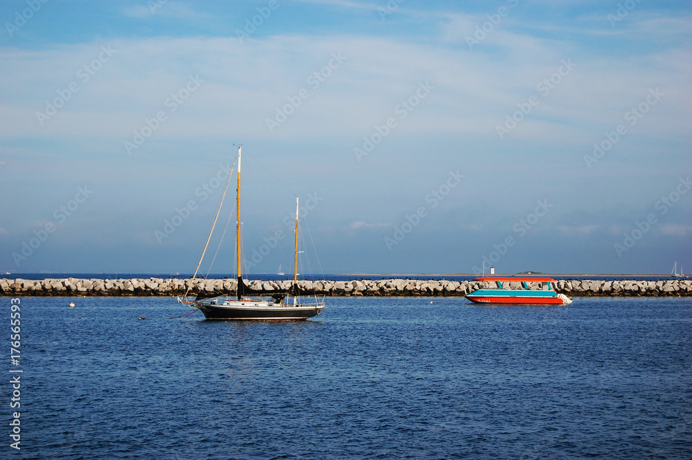 Sailing Boats in the harbor in Cape Cod National Seashore, Provincetown, Massachusetts, USA Sailing Boats in the harbor in Cape Cod National Seashore, Provincetown, Massachusetts, USA