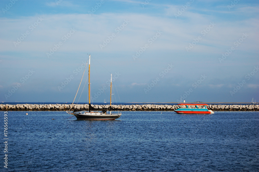 Sailing Boats in the harbor in Cape Cod National Seashore, Provincetown, Massachusetts, USA