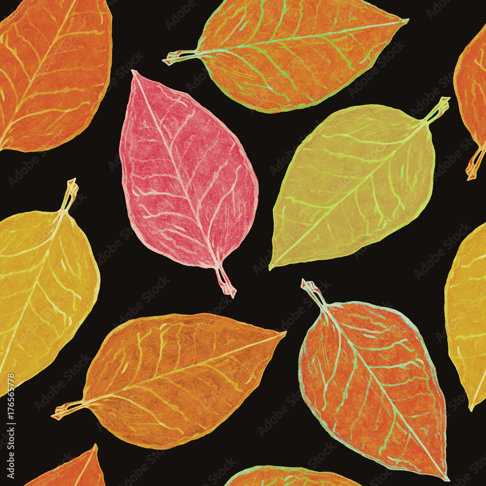 Tobacco leaf, hand painted watercolor illustration with handwritten