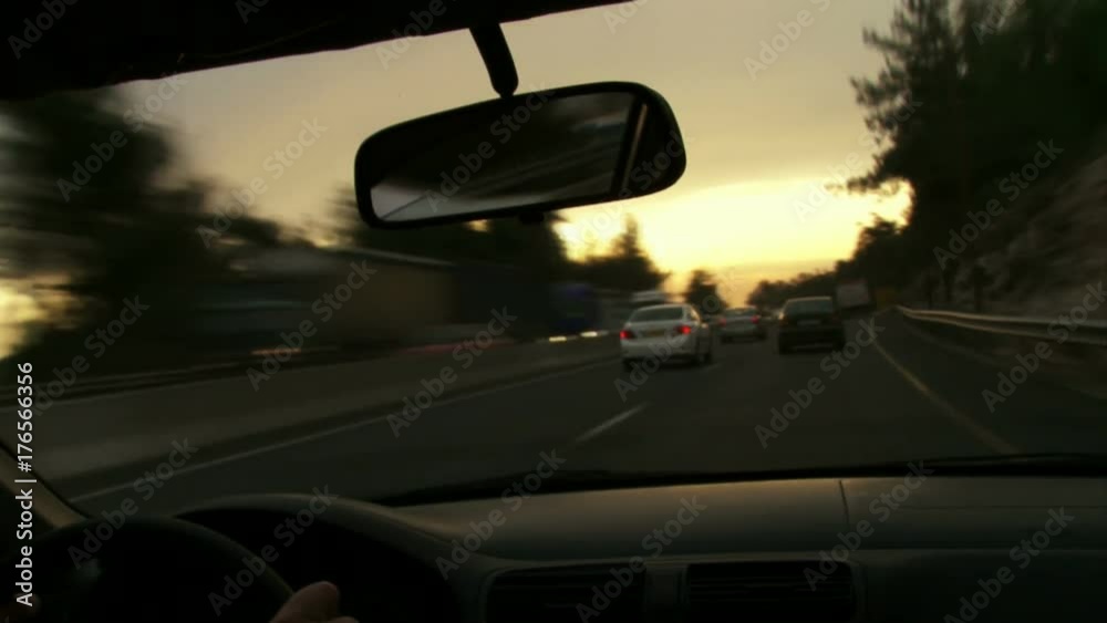 POV Driving at sunset / dusk Time-Lapse. Highway. POV Driving at sunset / dusk Time-Lapse. Highway.