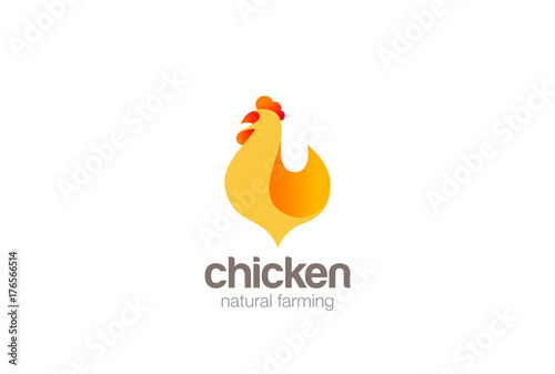 Chicken Farm Logo design vector. Natural Farming Logotype icon