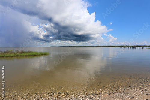 cloud reflected in water