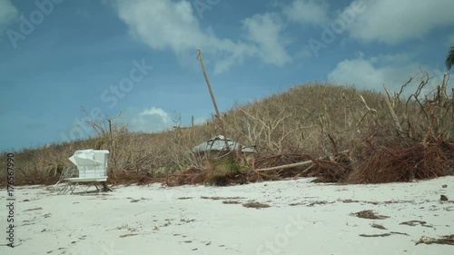 Post Hurricane Irma 2017 devastation, Trunk Beach, St John, United States Virgin Islands photo