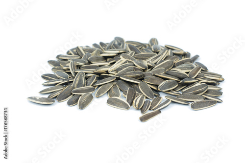 sunflower seeds pile isolated on white background