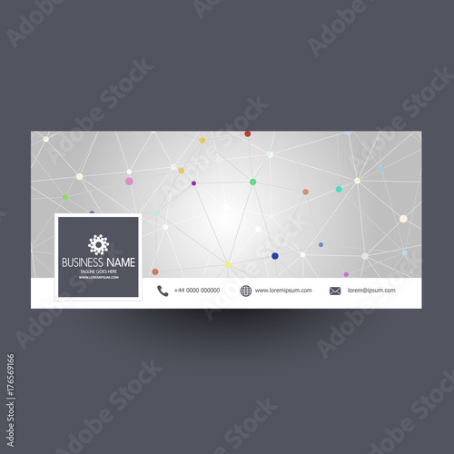 Social media cover with techno design