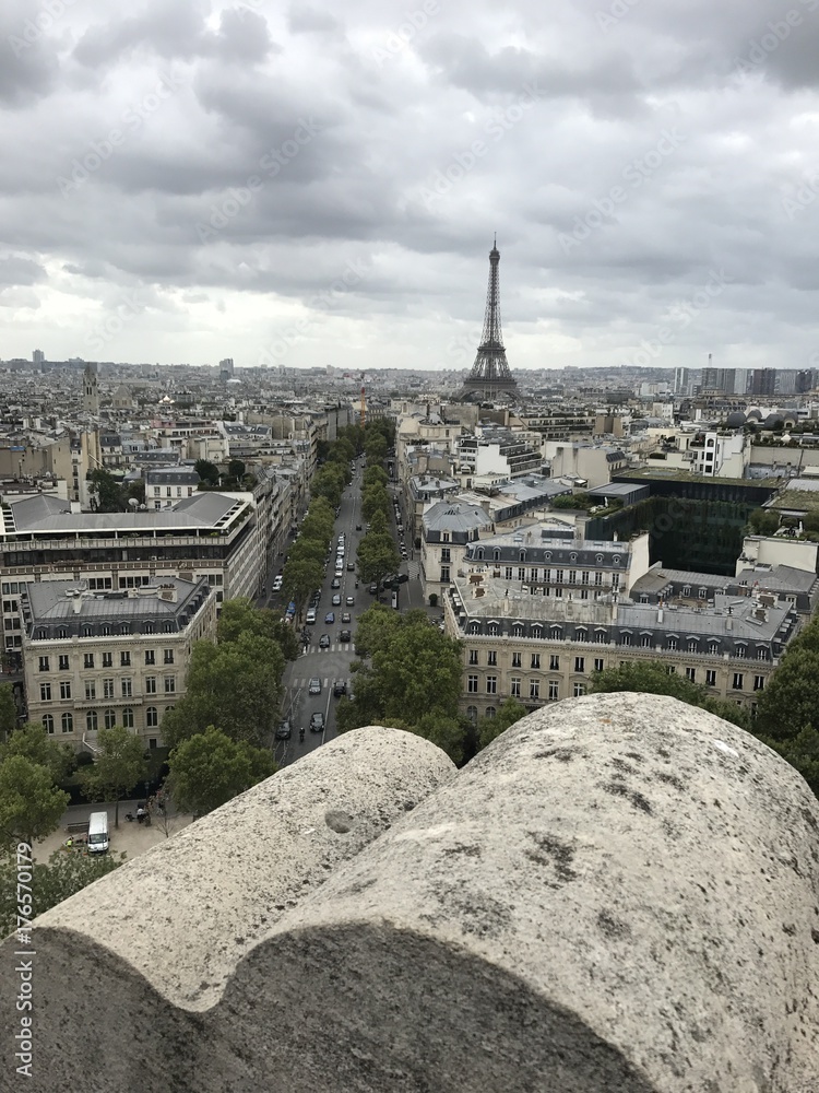 Cityscape of Paris from a high perspective
