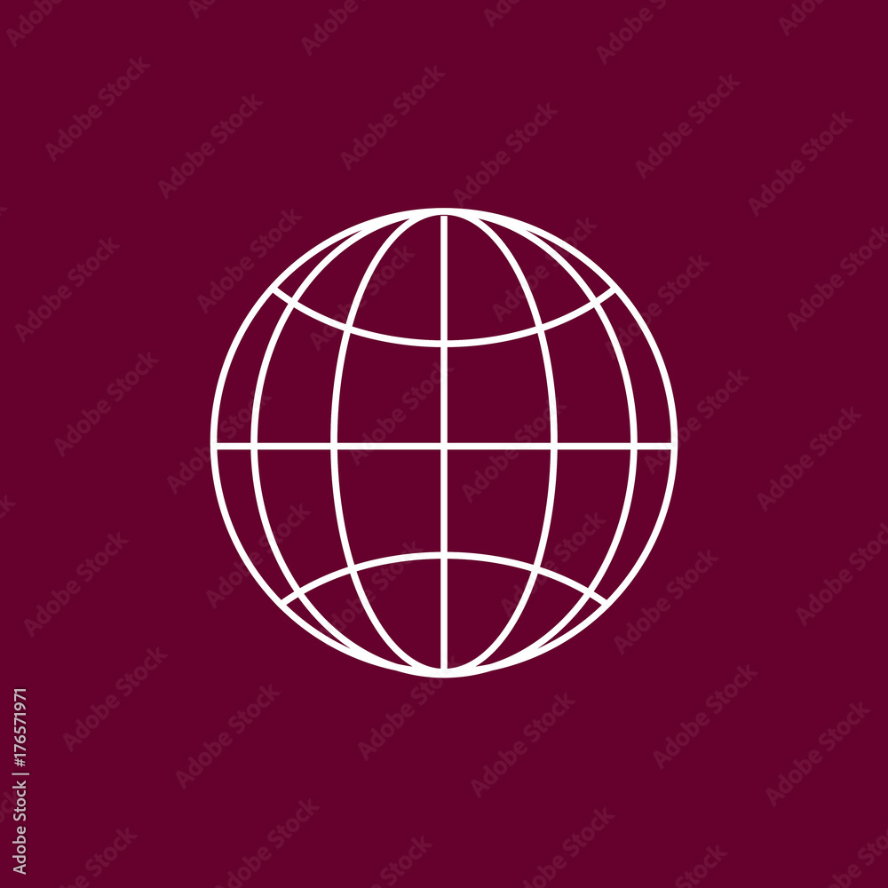 World web round icon long shadow vector World web round icon long shadow vector
