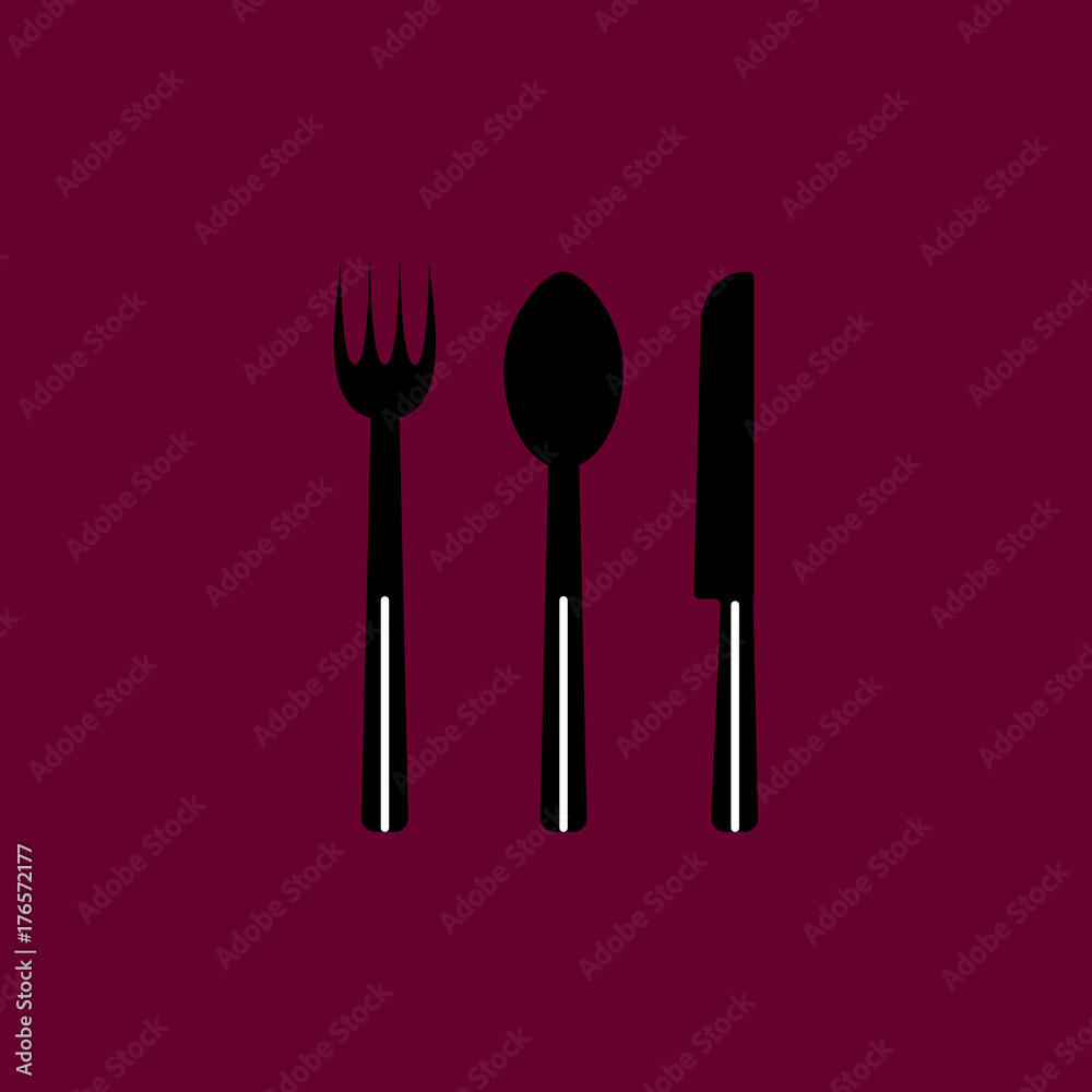 fork knife and spoon round icon long shadow vector fork knife and spoon round icon long shadow vector