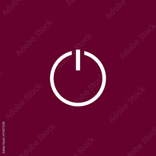 On/Off button round icon long shadow vector