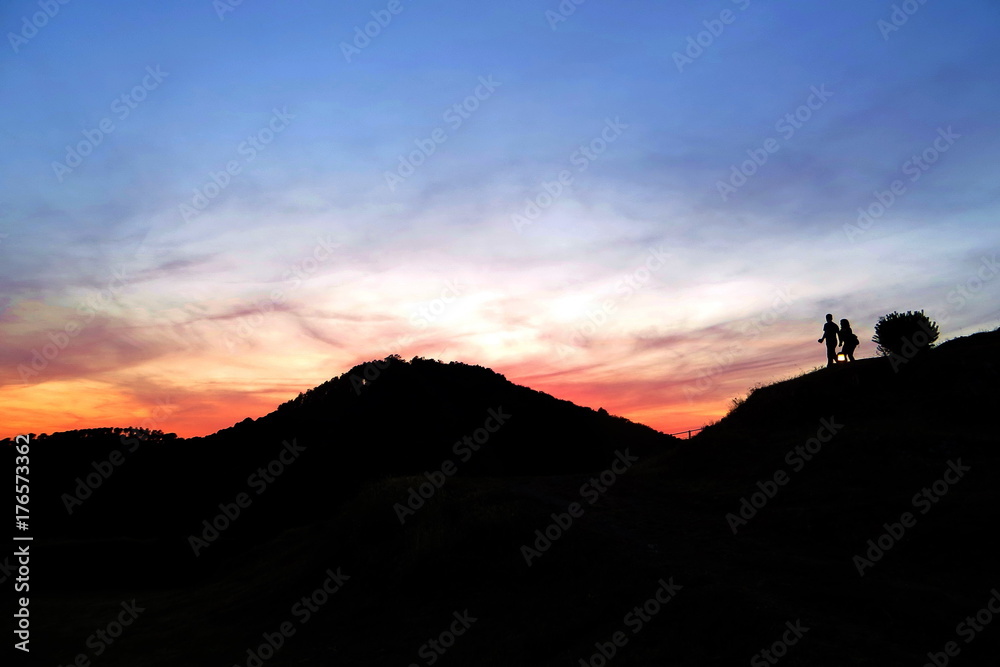 Walking in the sunset