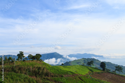 Beautiful views of mountain and sky landscape