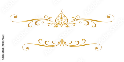 Line Thai Golden , The Arts of Thailand, line pattern background. Vector illustration