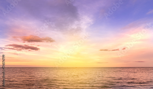 sunset on seascape in twilight time
