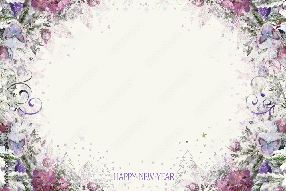 Greeting card happy New Year
