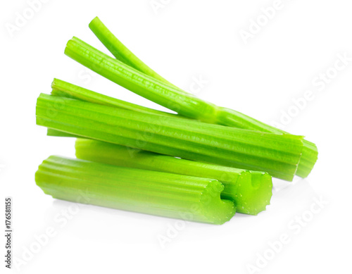 Fresh celery isolated on white background photo
