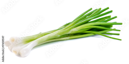 Photo green onion isolated on the white background