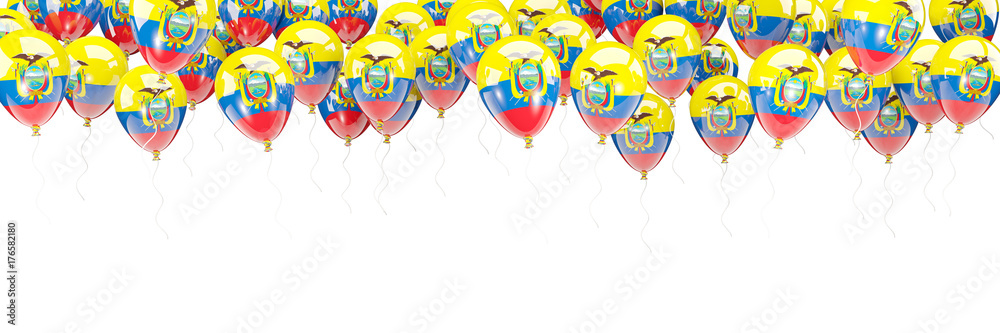 Balloons frame with flag of ecuador Balloons frame with flag of ecuador