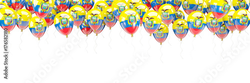 Balloons frame with flag of ecuador