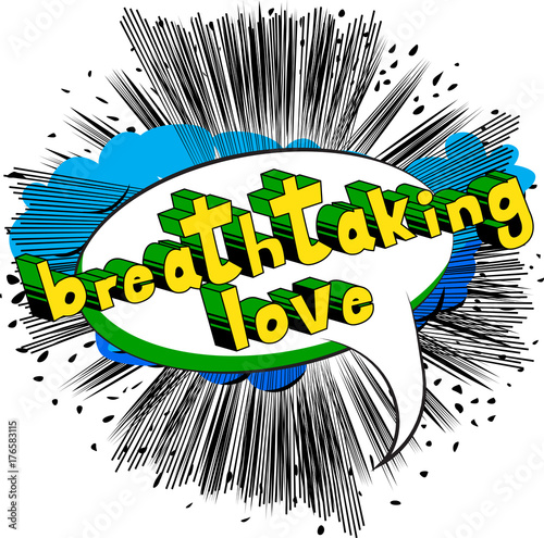 Wallpaper Mural Breathtaking Love - Comic book style word on abstract background. Torontodigital.ca