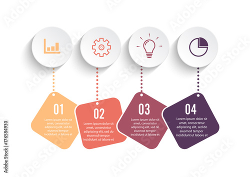 Infographic design vector and marketing icons can be used for workflow layout, diagram, annual report, web design. Business concept with 4 options, steps or processes.