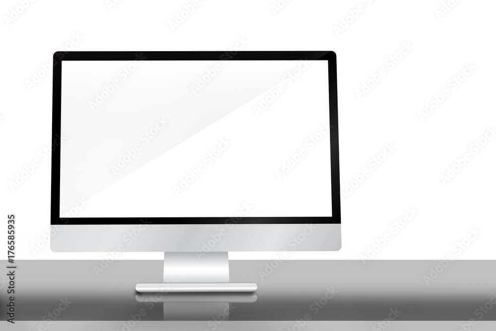 Image of a desk with computer Image of a desk with computer