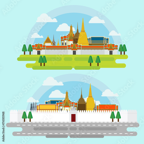 The Grand Palace, in Bangkok Travel and illustration